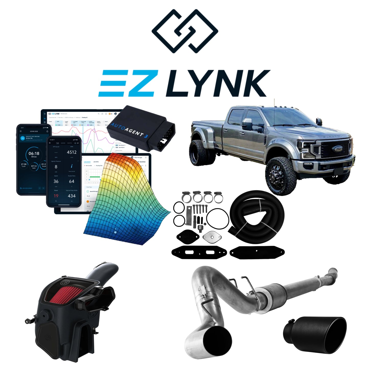 2020 - 2022 FORD POWERSTROKE EZLYNK AUTOAGENT 3 TUNER ALL-IN-ONE CUSTOMIZABLE KIT BUNDLE.