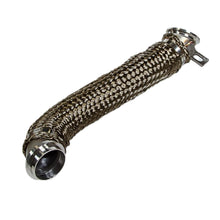 Heat-wrapped stainless downpipe with V-band ends and mounting tab