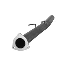 Aluminized DPF race pipe with flanged inlet and hanger, no muffler