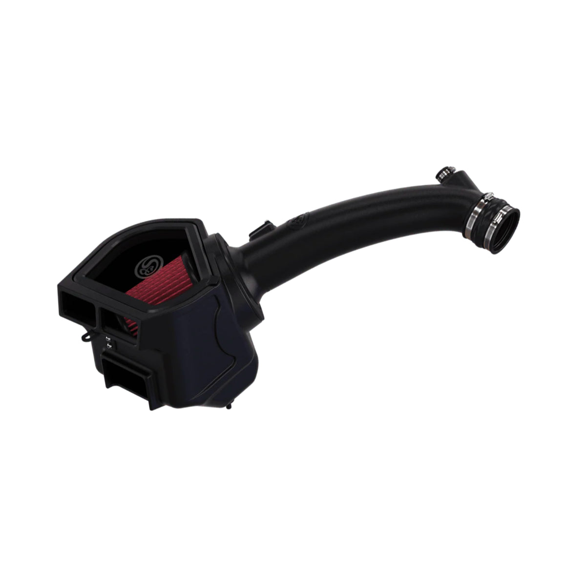Black S&B cold air intake with red filter for Jeep EcoDiesel