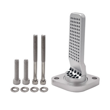 Silver billet perforated CCV filter plate with mounting bolts and washers