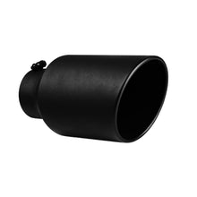 Black angle-cut exhaust tip with bolt-on clamp