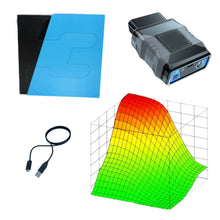 OBD tuning device with USB cable, dash decals and tune map graphic