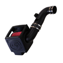 S&B cold air intake with red filter, black airbox and intake tube