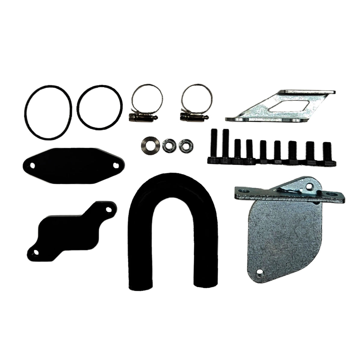 Duramax EGR delete kit with block-off plates, coolant hose, gaskets and hardware