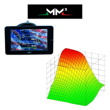 MM3 tuner display with logo and tune map graphic