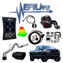 2007–2021 Cummins EFI Live V3 Delete Kit Bundle: EFI Live AutoCal V3 kit with black Ram truck, intake, exhaust, tip and EGR parts