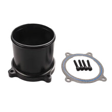Black aluminum throttle valve delete tube with gasket and bolts