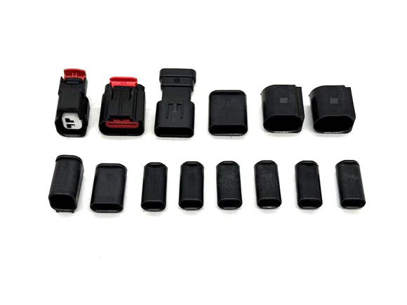 L5P harness plug kit with black connectors and red locking tabs