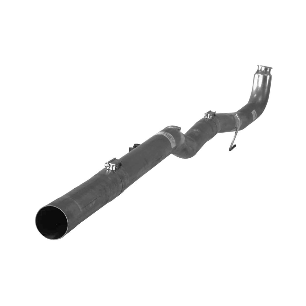 Aluminized race pipe with V-band inlet, clamps and hangers