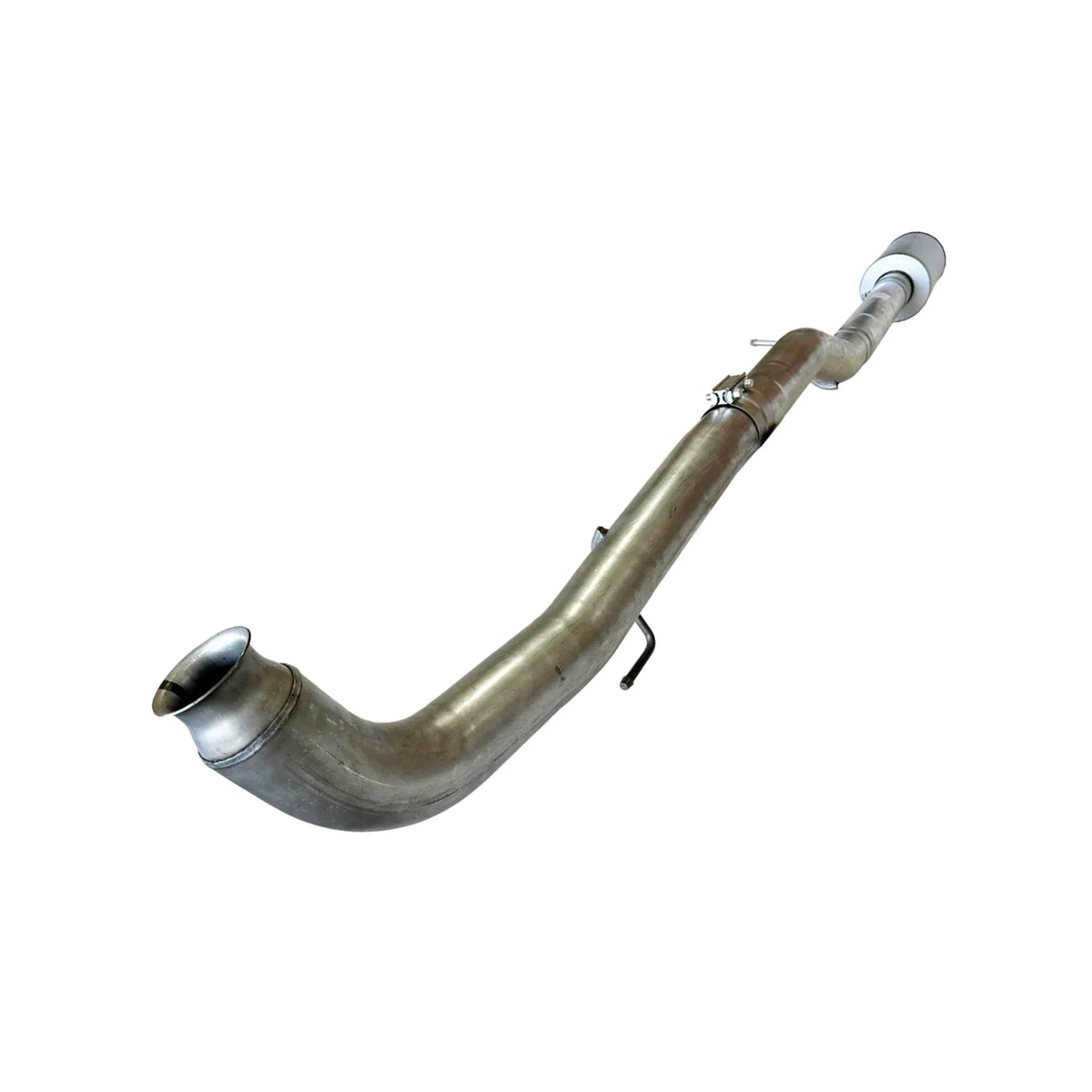 Aluminized race pipe with V-band inlet, clamp and hanger